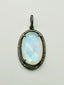 Oval Rainbow Moonstone and Diamond Pendant