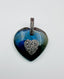 Pave Diamond Center Labradorite Sterling Silver Heart Pendant