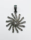 Pave Diamond Sterling Silver Sun Pendant