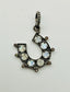 Small Rainbow Moonstone and Diamond Horseshoe Pendant with Sterling Silver