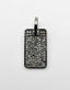 Sterling Silver Rhodium Small Pave Diamond Dog Tag Pendant