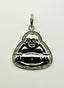 Polished White Rhodium and Diamond Buddha Pendant