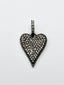 Rhodium Small Pave Diamond Heart Pendant