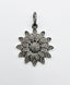 Pave Diamond Sterling Silver Flower Pendant