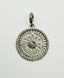 Rhodium Diamond Sun Disc Pendant with Sterling Silver