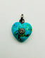 Raw Diamond Natural Turquoise Heart, Pendant with Sterling Silver