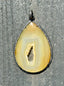 Yellow Druzy Chalcedony Diamond with Sterling Silver Teardrop Pendant