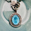 Oval Aquamarine and Diamond Sterling Silver Pendant