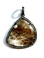Brown Rutilated Quartz Pendant with Diamond, 25.2 CTTW, 1.9"