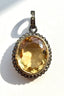 Faceted Oval Citrine and Diamond Pendant, 18.45 CTTW, 1.25"