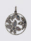 Diamond Textured Flower Circle Pendant with Sterling Silver
