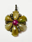 39.70 CTTW Green & Pink Sterling Silver Sapphire and Diamond Flower Pendant, 2"