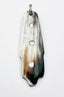 Ivory and Brown Horn Sterling Silver and Diamond Pendant