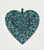 One Of A Kind Large Blue Sapphire Pave Pendant Heart with Sterling Silver