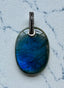 Medium Labradorite Oval Cabochan Diamond Pendant