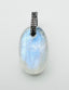 Oval Rainbow Moonstone Cabochon and Diamond Pendant