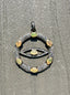 Yellow Opal and Diamond Open Eye Rhodium Pendant with Sterling Silver