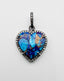 Rare Natural Kingman Purple Turquoise and Diamond Mohave Small Heart Pendant