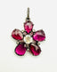 Pink Tourmaline Rainbow Moonstone Diamond Flower Pendant