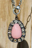 Pink Opal and Raw Diamond Opal Sterling Silver Pendant