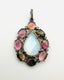 Rainbow Moonstone & Multi Color Tourmaline Diamond Pendant