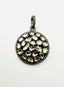 Rose Cut Round Diamond Pendant with Rhodium Finish,