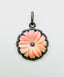 Small Pink Opal and Diamond Flower Pendant, 1.25" H