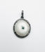 One of a Kind Round Solar Quartz and Diamond Sterling Silver Pendant