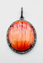 Spiny Oyster Sterling Silver Diamond Oval Pendant