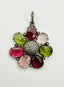 Multi Tourmaline and Diamond Pendant with Pave Center