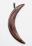 Wood and Diamond Moon Shaped Pendant