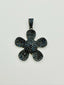 Sapphire Flower Pendant with Sterling Silver