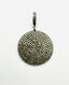 Pave Diamond and Rhodium Disc Pendant with Openable Bail