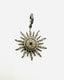 Pave Diamond Rhodium Sun Pendant with Sterling Silver