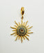 Pave Diamond and Blue Sapphire Sun Pendant with Gold Vermeil