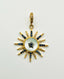 Mother Of Pearl, Blue Sapphire, and Diamond Pave Sun Pendant with Gold Vermeil