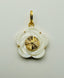 Pave Diamond Flower Sea Shell Gold Vermeil Pendant with Sterling Silver
