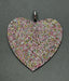 Large Multi Color Tourmaline Heart Pendant with Rhodium Finish