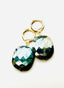 Flat Faceted Labradorite on Sterling Silver Huggie Earring