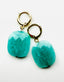 Flat Faceted Amazonite on Sterling Silver Huggie Earring