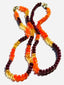 18.5" Faceted Ruby, Citrine, and Carnelian Rondelle Necklace with Two Tone Diamond Clasp