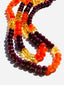 18.5" Faceted Ruby, Citrine, and Carnelian Rondelle Necklace with Two Tone Diamond Clasp