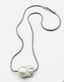 Removable White Baroque Freshwater Pearl Silver Stainless Steel Snake Chain Necklace, 18"