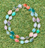 36"  Multi Stone Bezeled Bright Silver Chain
