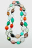 36" Multi Stone Bezeled Rhodium Chain