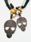 Medium Black Spinel Skull Pendant, 1.5"