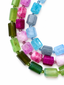 36" Pink Purple Mix Faceted Crystal Quartz Tube Necklace