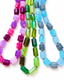 36" Blue Mix Crystal Quartz Tube Necklace