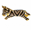 1980's Large Three Dimensional Zebra Head Brooch, 3"