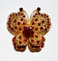1990's Red Rhinestone and Gold Butterfly Brooch, 2.25"